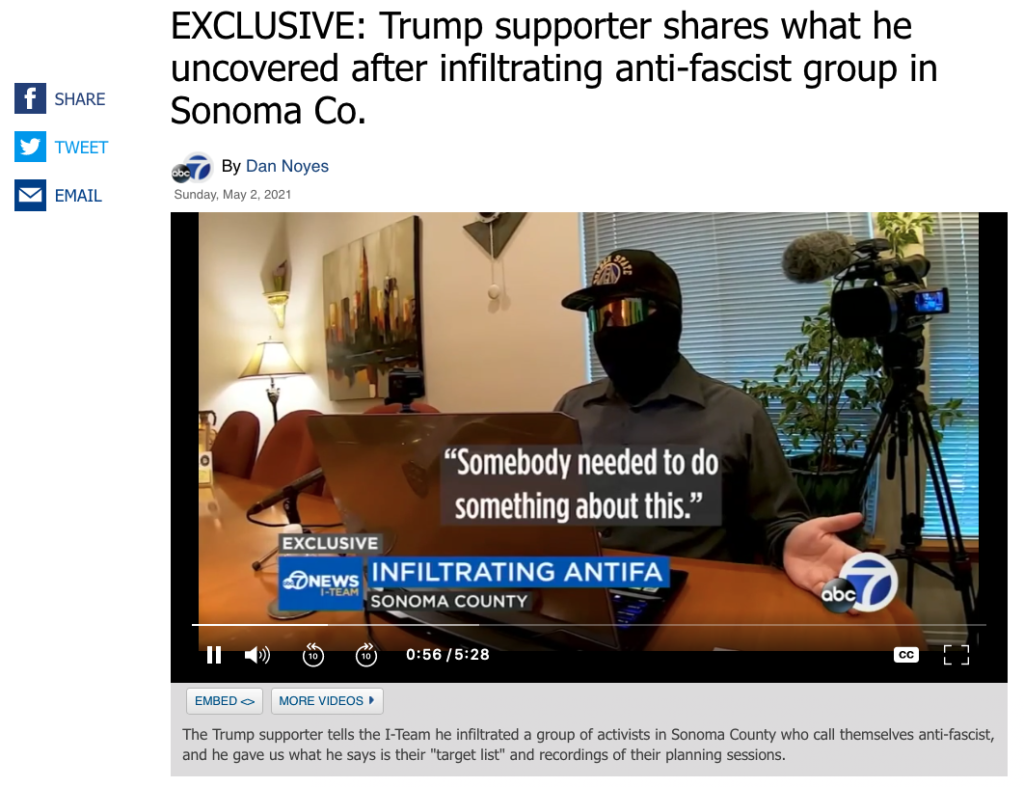 ABC 7 - Dan Noyes - Infiltrating antifa
