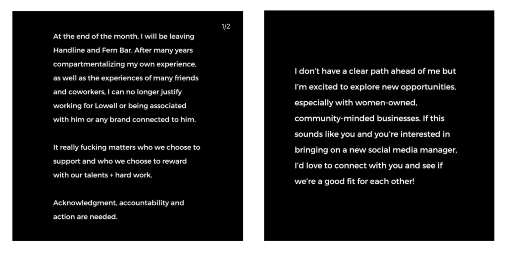 Leah Engel Instagram statement