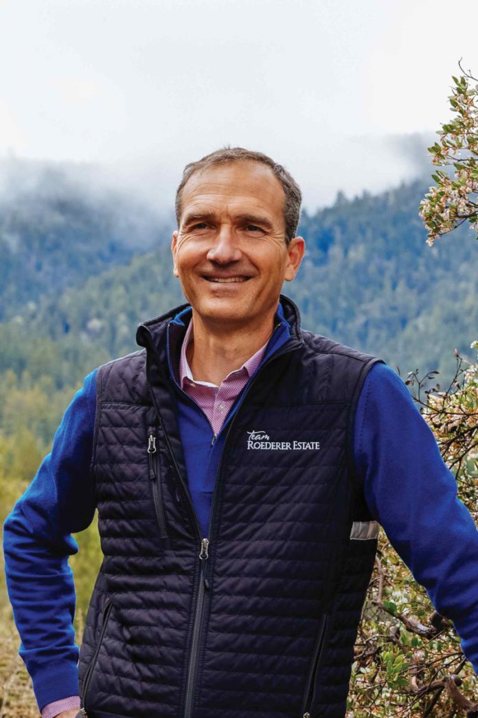 Winemaker Arnaud Weyrich manages the Roederer Estate, a winery in Philo, California.Roederer Estate, a winery in Philo